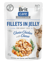 Brit Care Cat Aliment Humide Chat Fillets in Jelly Choice Chicken with Cheese 85 g